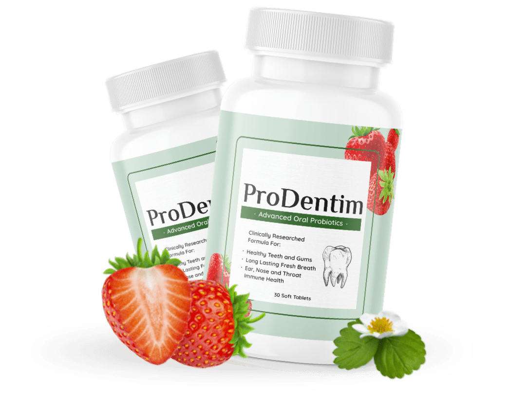 ProDentim bottles with strawberry